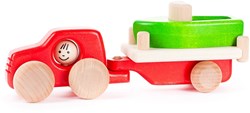 Bajo Holz 4WD Auto Spielzeug mit Anhänger und Boot - Koralle