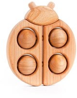 Bajo Holz Rassel Marienkäfer Babyspielzeug - natur