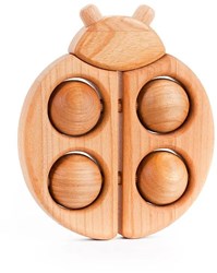 Bajo Holz Rassel Marienkäfer Babyspielzeug - natur