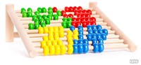 Bajo boulier en bois coloré - jouet éducatif avec 100 perles
