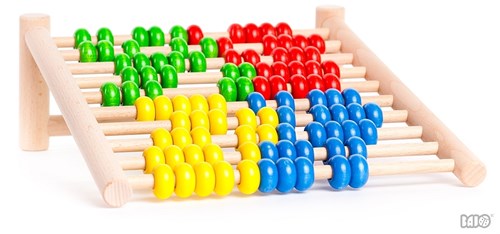 Bajo boulier en bois coloré - jouet éducatif avec 100 perles
