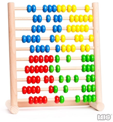 Bajo boulier en bois coloré - jouet éducatif avec 100 perles-2