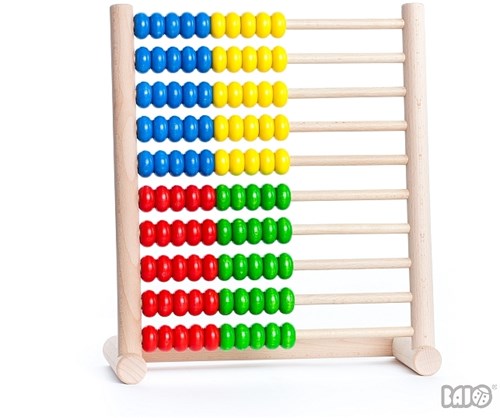 Bajo boulier en bois coloré - jouet éducatif avec 100 perles-3