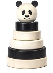 Bajo Steckturm PANDA aus Massivholz, schwarz-weiß