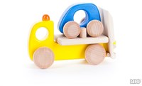 Bajo transporteur de voitures en bois avec voiture - jouet pour enfants-3