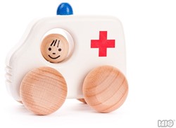 Auto Holzauto Spielzeugauto Ambulanz Notarzt Krankenwagen 10 cm