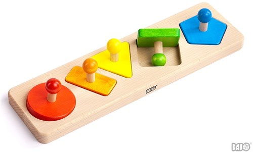 Bajo puzzle en bois formes jouet éducatif - 5 pièces formes