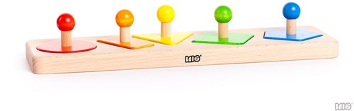 Bajo puzzle en bois formes jouet éducatif - 5 pièces formes-3