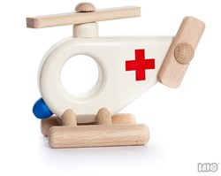 Bajo Holzhelikopter Ambulanz - nachhaltiges Spielzeug 8 cm