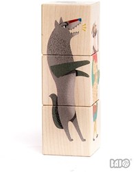 Bajo Holzblockpuzzle Rotkäppchen - Lernspielzeug 12 Blöcke