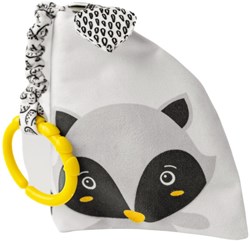 Mom's Care Babyspielzeug Raccoon Pedro sensorisches Buch schwarz-weiß