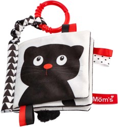 Mom's Care Babybuch sensorisches Spielzeug schwarz-weiß Tiere OEKO-TEX