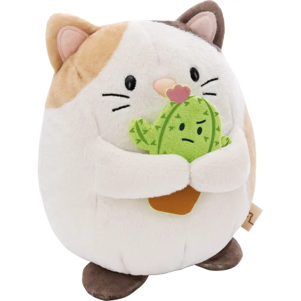 Nici Kuscheltier Katze Angy mit Kaktus - Plüschspielzeug 16 cm in Geschenkbox