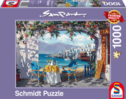 Schmidt Spiele 59396 59396-Sam Park, Rendez-Vous auf Mykonos, Puzzle, 1000 Teile, Bunt