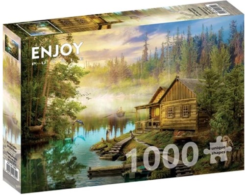 Enjoy Puzzle A Log Cabin on the River (1000)
