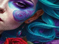 Enjoy Puzzle Gothic Flowers Portrait (1000)-2