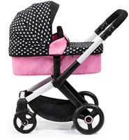 BAYER DESIGN DOLLS PRAM XEO - PINK AND BLACK-3