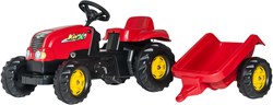 Rolly Toys tracteur à pédales RollyKid X - Tracteur enfant avec remorque rouge