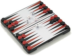 HOT Games Backgammon magnetisch schwarz Kunststoff Reisespiel 24x12x4cm