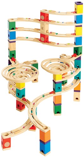 Hape E6008 - The Cyclone, Quadrilla Kugelbahn, Konstruktionsspielzeug, großes und vielfältiges Set, 198 teilig, aus Holz, ab 4 Jahren, mehrfarbig-3
