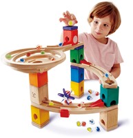 Hape E6021 Starter Set Quadrilla, Kugelbahn mit 27 Bauteilen aus Holz und 30 Murmeln, ab 4 Jahren-3