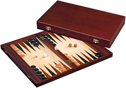 Philos Backgammon Holz Kassette braun 41x24 cm Brettspiel