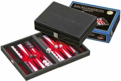 Philos Backgammon-Koffer Tinos magnetisch (rot)