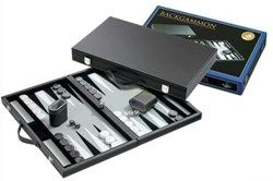 Philos Backgammon-Koffer, groß, Standard (grau)