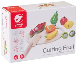 Classic World jouet en bois set fruits à découper avec planche 17 pièces
