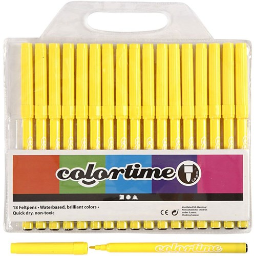 Creativ Company Filzstifte gelb 18 Stück - Kinder Malstifte Set