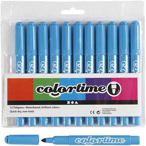 Creativ Company Filzstifte hellblau 12 Stück - Marker für Kinder