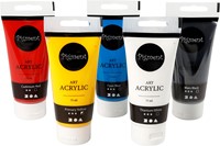 Pigment Art Pigment Art Acrylfarben-Set, 5 Grundfarben à 75 ml-2