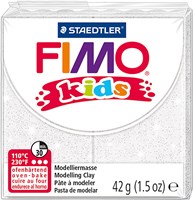 Fimo Modelliermasse Glitter Weiß 42g - kreative Ofenknete für Kinder