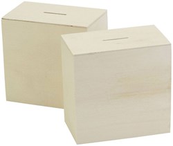 Creativ Company Holzspardose Bastelspielzeug 10x10x6cm FSC