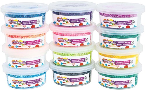 Colorations pâte à modeler mousse 12 couleurs jouet créatif séchage à l'air