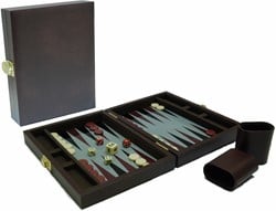 HOT Games Backgammonkoffer magnetisch braun 23x17