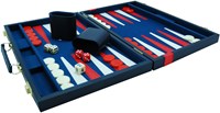 HOT Games Backgammon 38 cm blauw m.rode bies.-3