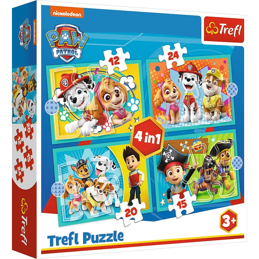 Trefl Puzzle Paw Patrol - 4in1 Happy Team Karton Kinderpuzzle