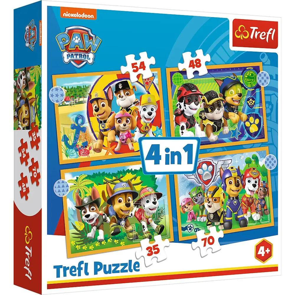 Paw Patrol Puzzle 4 in 1 - Kinder Karton Puzzle Set Spielzeug