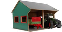 Kids GLOBE landwirtschaftlicher Spielzeugschuppen für 2 Fahrzeuge 1:16 Holz-3