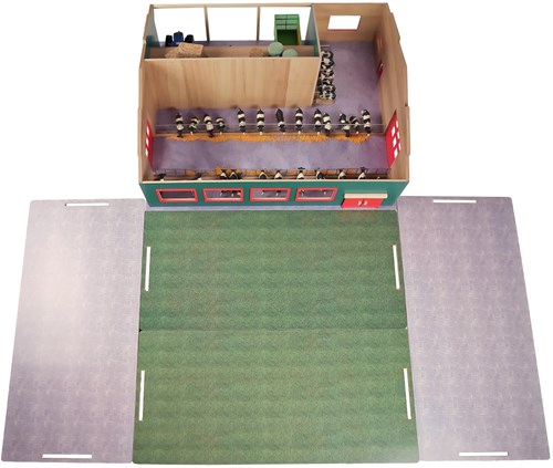 Kids GLOBE Holz Bauernhof Stall mit Weide 1:32 Spielzeug-2