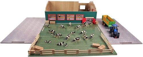 Kids GLOBE Holz Bauernhof Stall mit Weide 1:32 Spielzeug-3