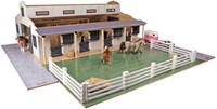 Kids GLOBE Pferdestall Spielzeug mit 7 Boxen und Weide Maßstab 1:24-2
