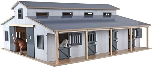 Kids GLOBE Pferdestall Spielzeug mit 7 Boxen und Weide Maßstab 1:24-3