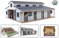 Kids GLOBE Pferdestall Spielzeug mit 7 Boxen und Weide Maßstab 1:24