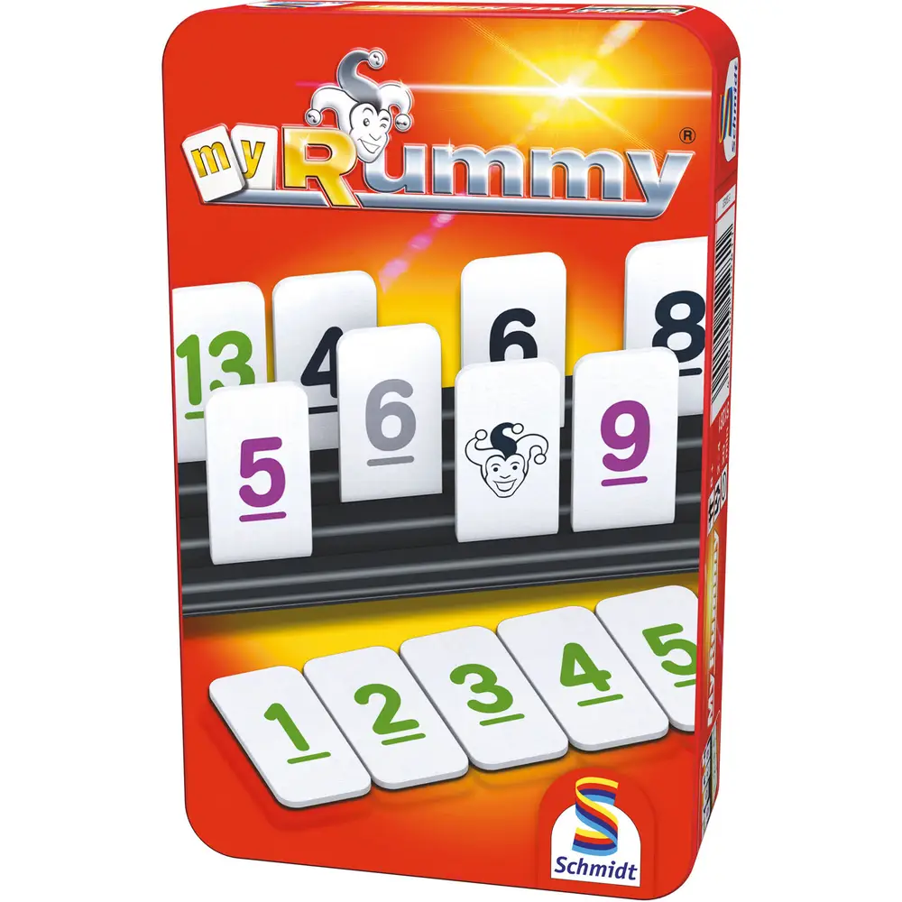 Schmidt jeu éducatif de voyage MyRummy en boîte métal - 8+ - jeu familial