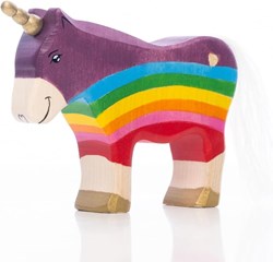 Lilu figurine jouet licorne poney arc-en-ciel bois FSC peint à la main