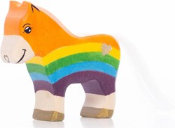 Lilu figurine licorne jouet arc-en-ciel bois FSC peint à la main