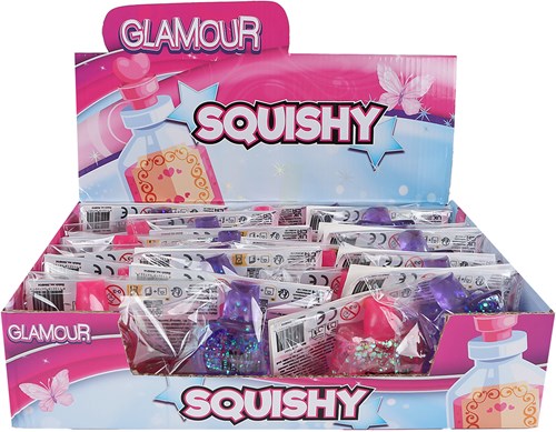 Glamour Squishy knijpflesje parfum/nagellak 2ass kleur 7cm-3