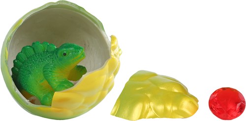 DinoWorld ei met groeiende dinosaurus met edelsteen 3kleuren 6ass 8cm-2